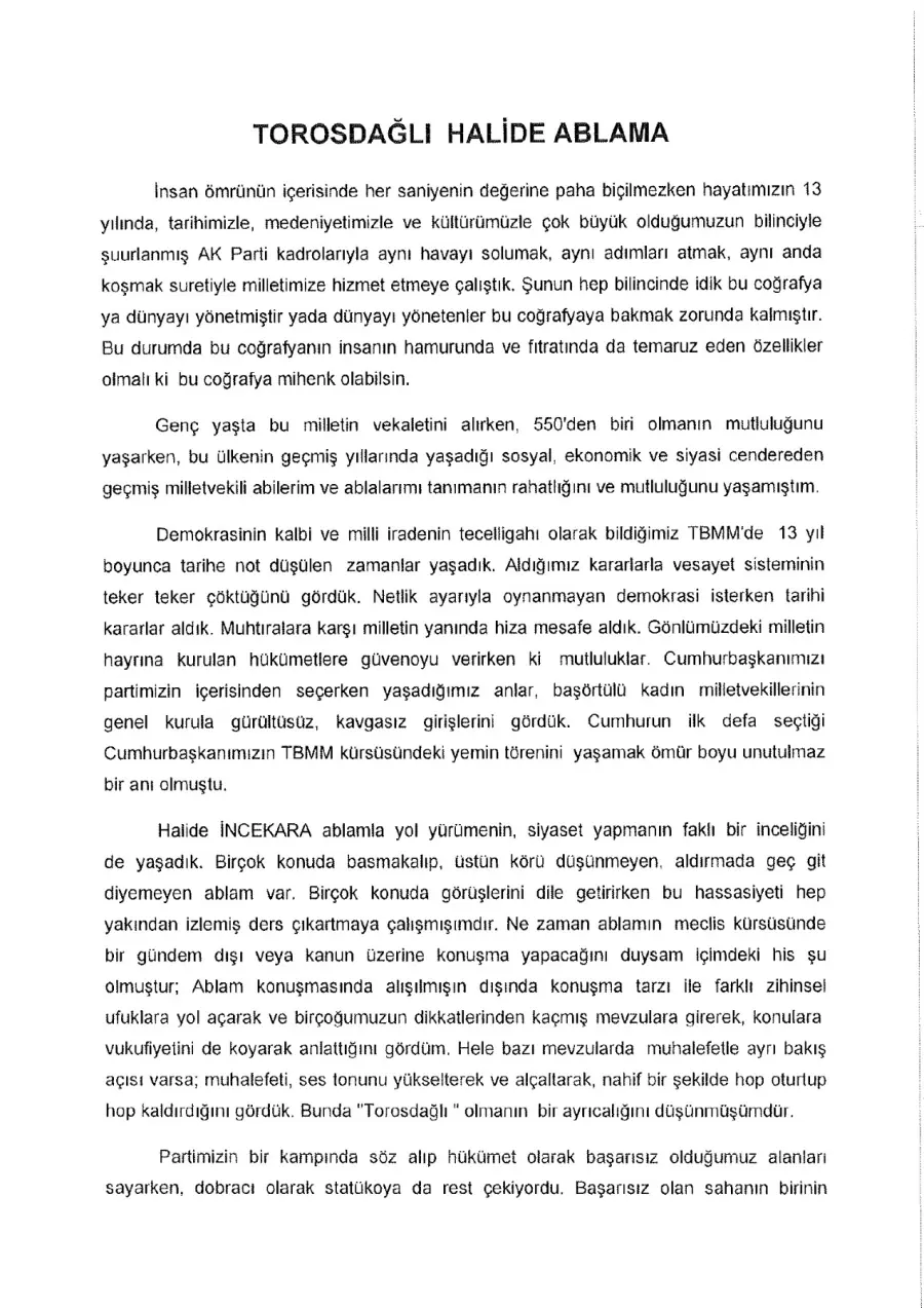 Bayram Özçelik mektubunun ilk sayfası