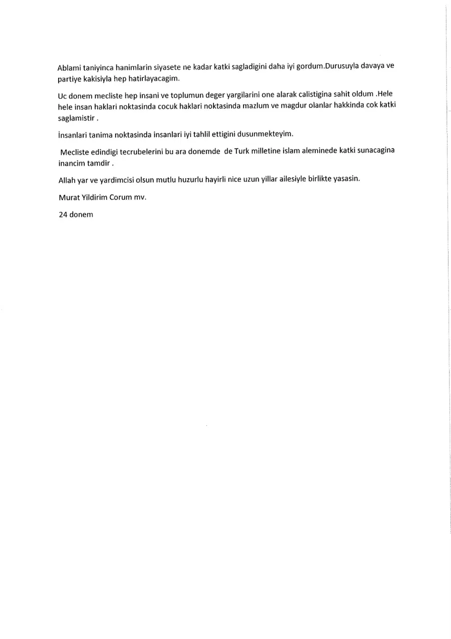 İmzası okunamayan mektup mektubunun ilk sayfası