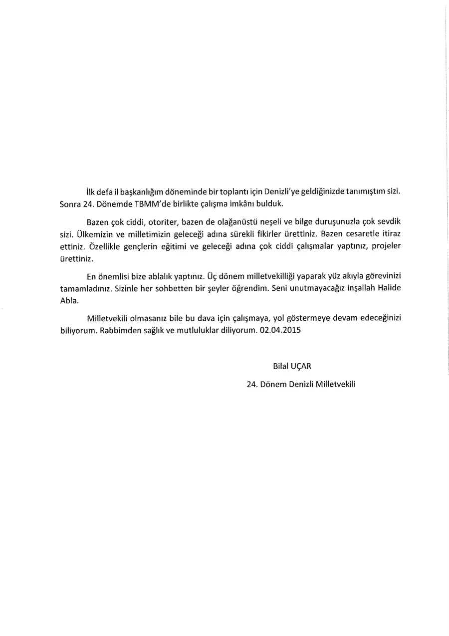 Defter sayfası 67, Bilal Uçar