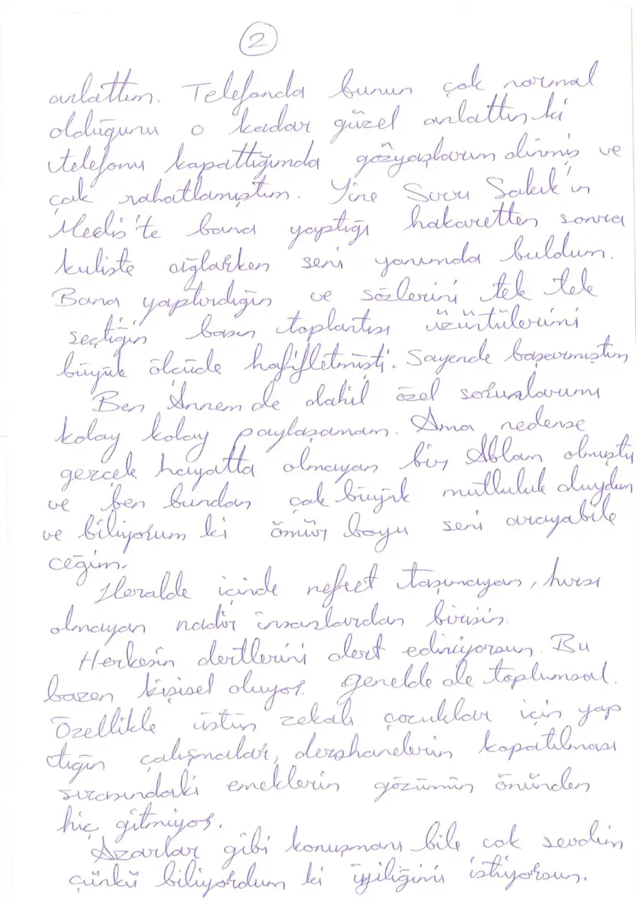 Defter sayfası 70, Oya Eronat