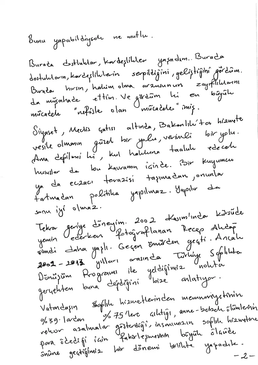 Defter sayfası 85, Recep Akdağ