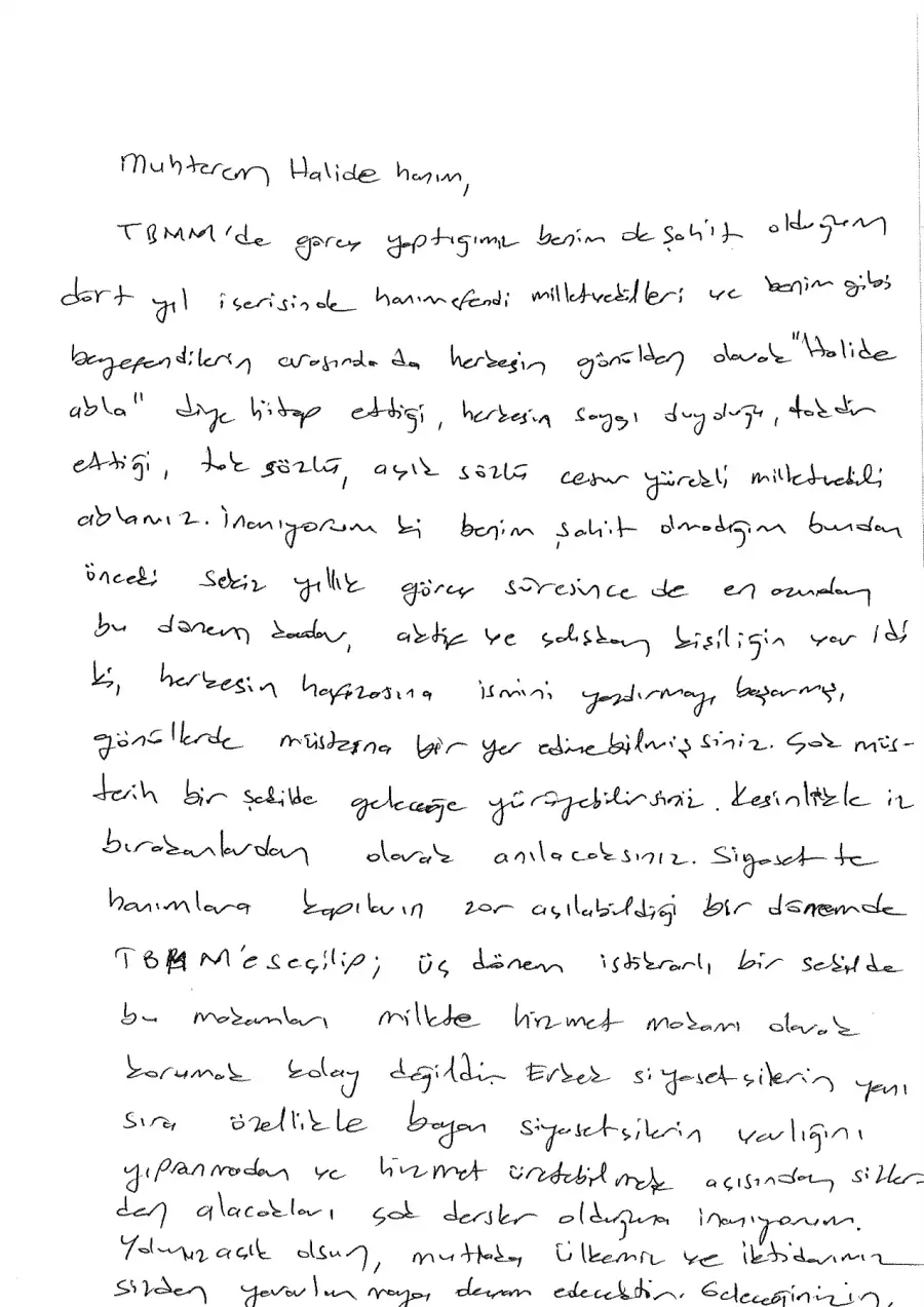 Mehmet Geldi mektubunun ilk sayfası