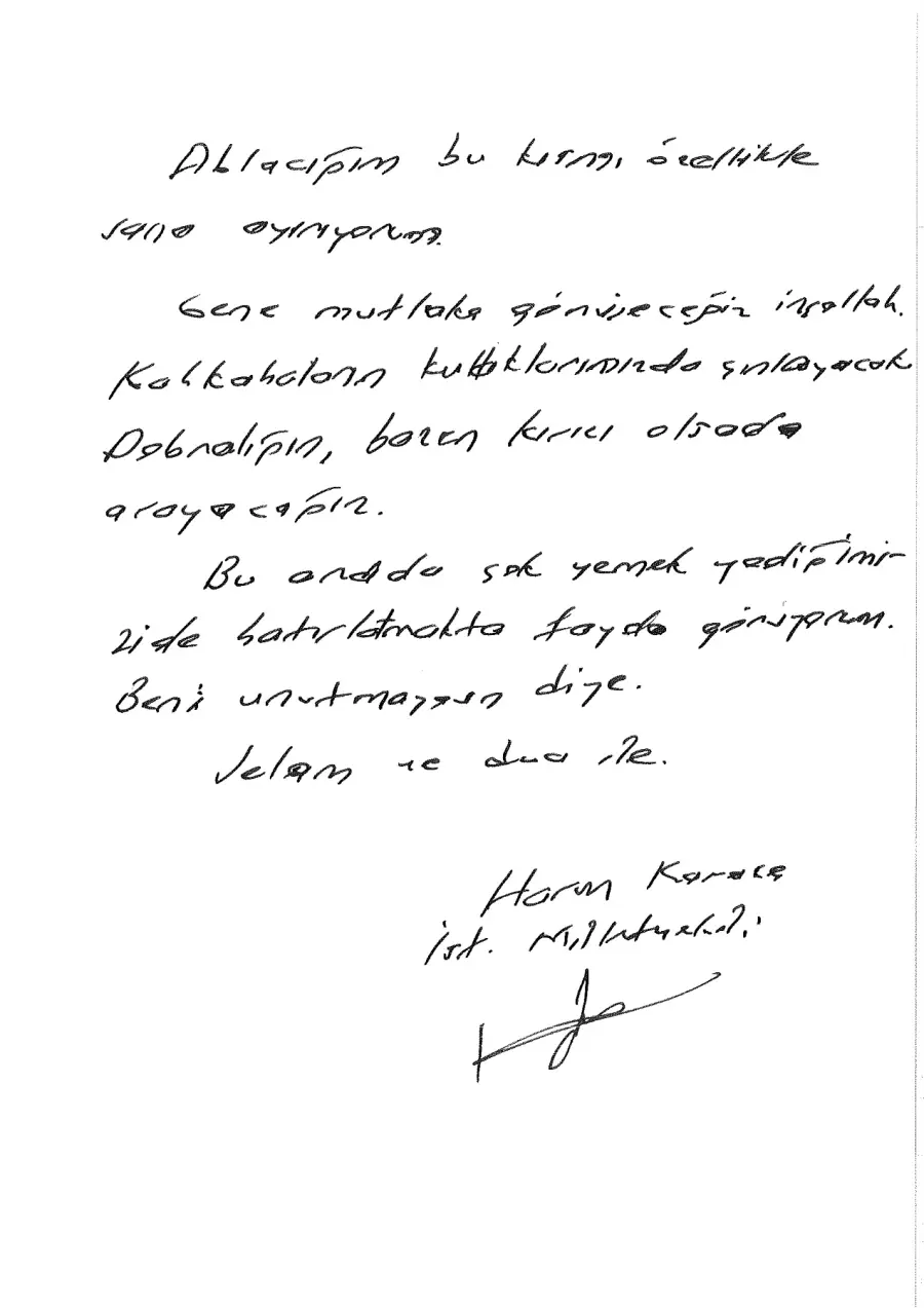 Defter sayfası 116, Harun Karaca