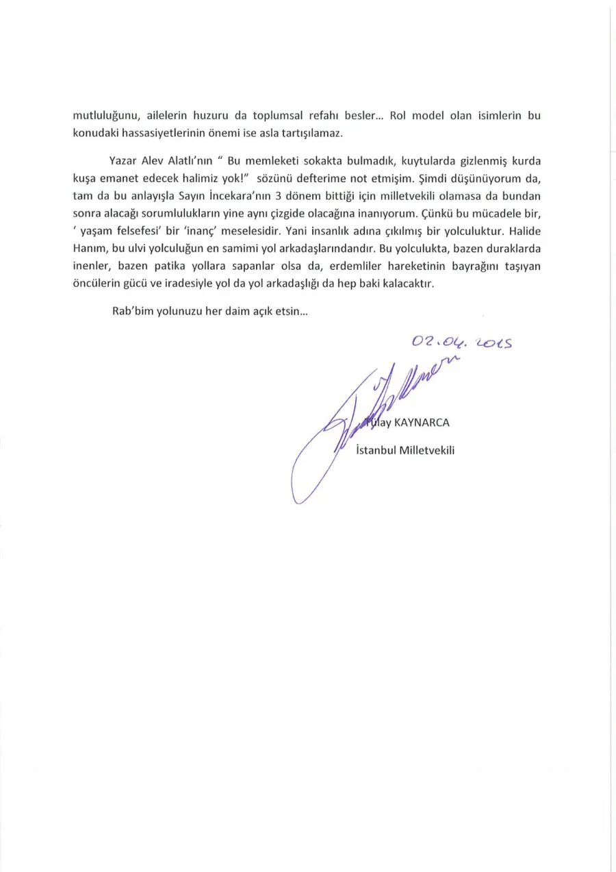 Defter sayfası 126, Tülay Kaynarca