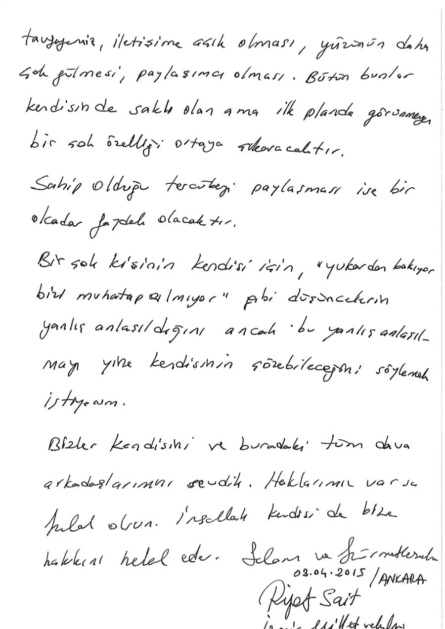Defter sayfası 146, Rıfat Sait