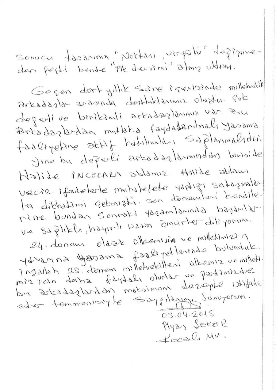 Defter sayfası 177, İlyas Şeker