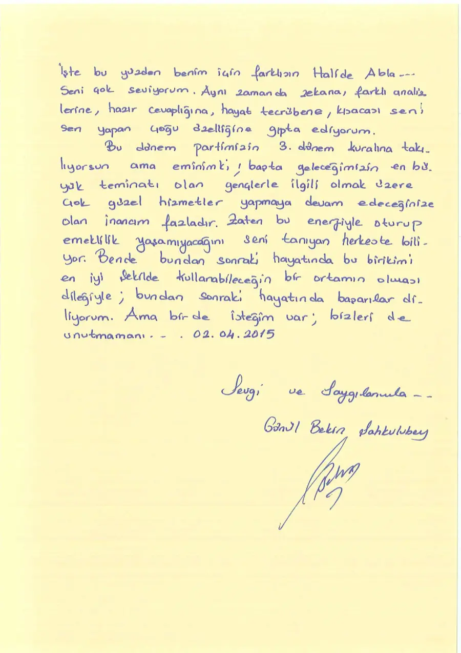 Defter sayfası 200, Gönül Bekin Şahkulubey
