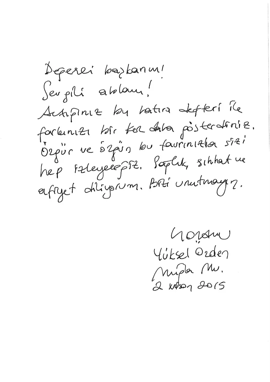 Defter sayfası 206, Yüksel Özden