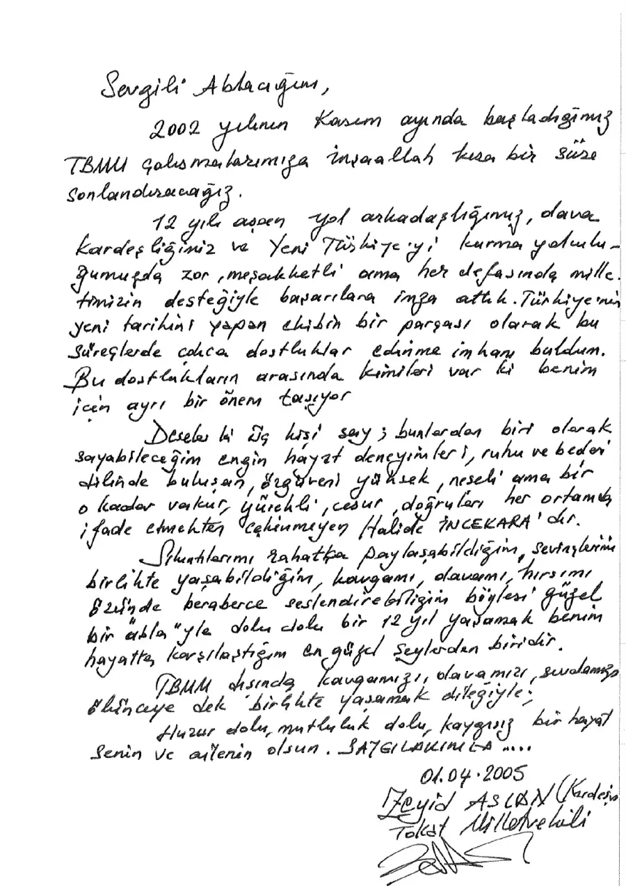 Zeyid Aslan mektubunun ilk sayfası