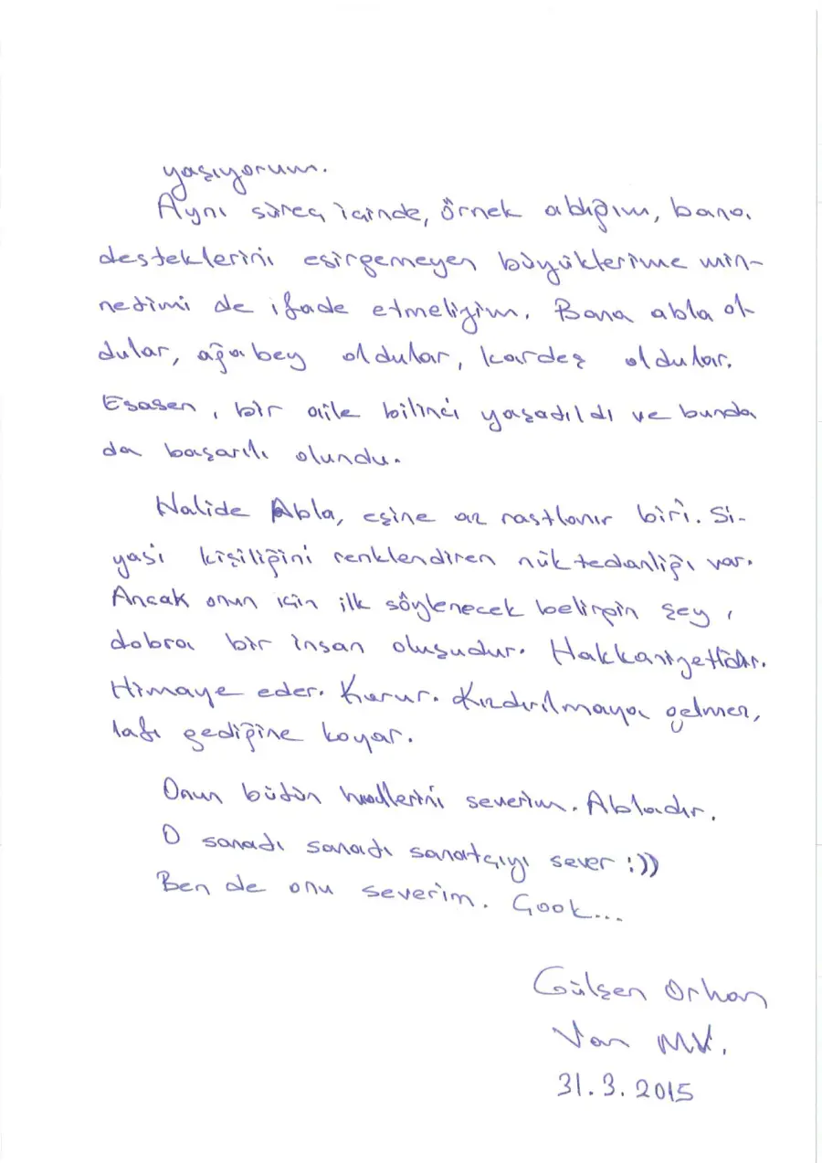 Defter sayfası 245, Gülşen Orhan